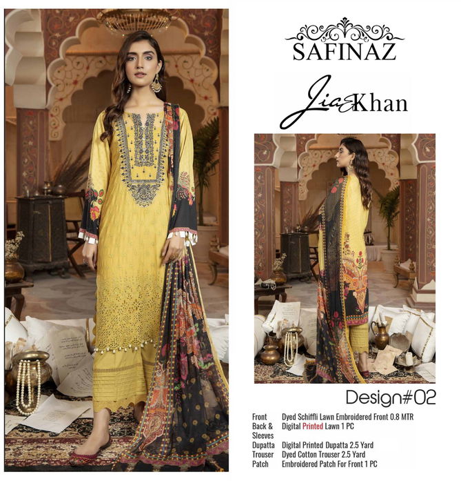 Safinaz Jia Khan New Designer Festive Wear Lawn Cotton Pakisatani Salwar Kameez